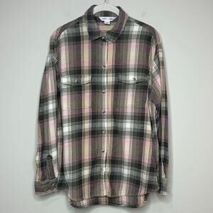 Old Navy The Boyfriend Shirt Plaid Flannel Size S